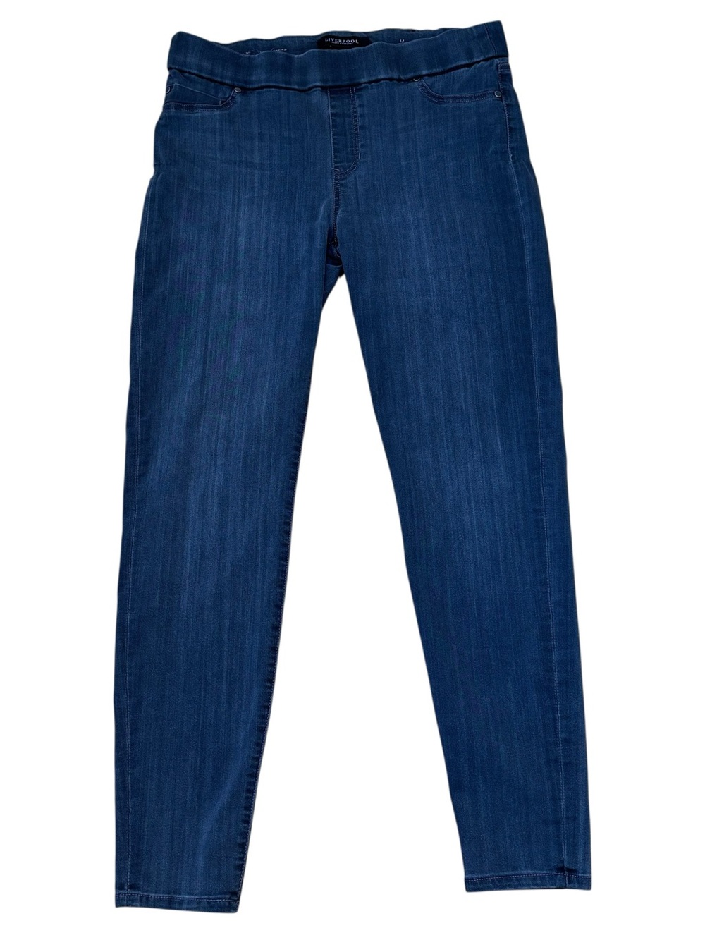 Liverpool Jeans, Pull On Denim, Soft Jeans, Jeggings Faded Black, Charcoal, 14